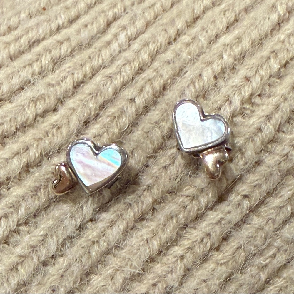 Pandora Silver Two Hearts Stud Earrings